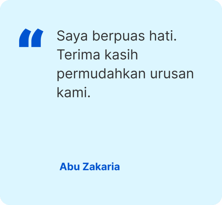 Kalkulator Zakat Selangor customer testimonial