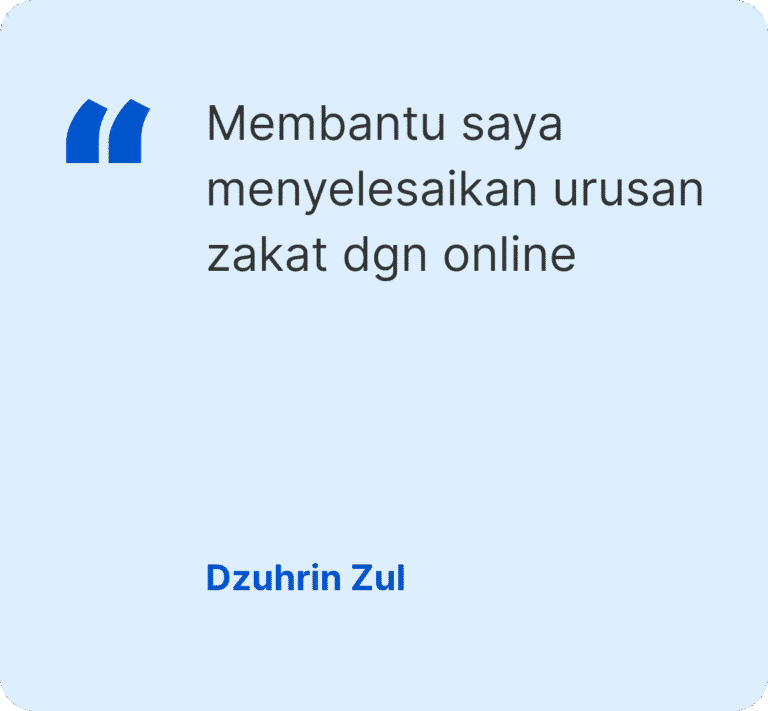 Kalkulator Zakat Selangor customer testimonial