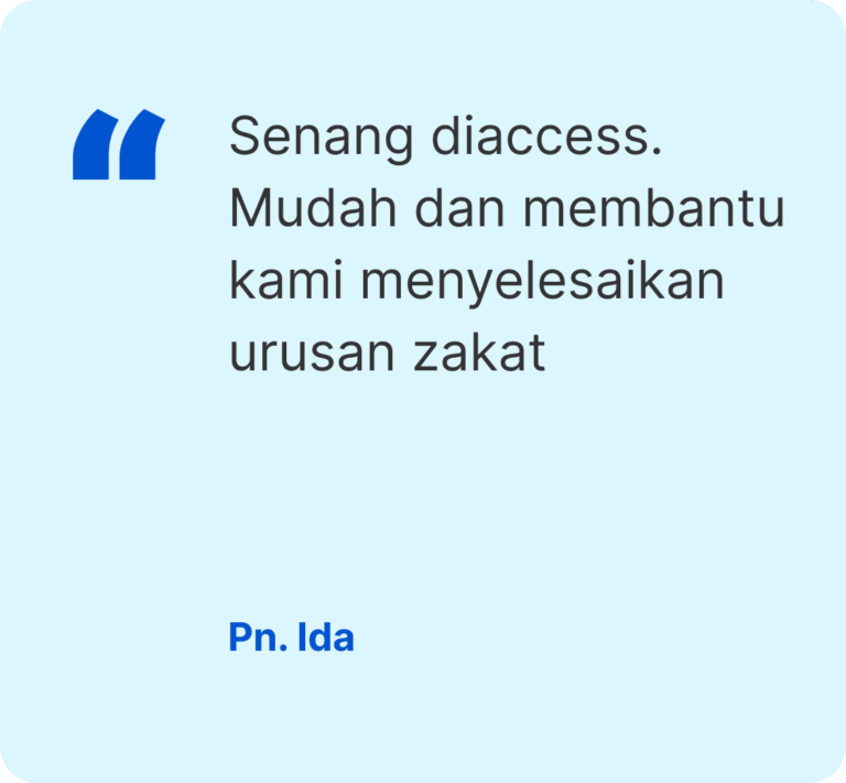 Kalkulator Zakat Selangor customer testimonial
