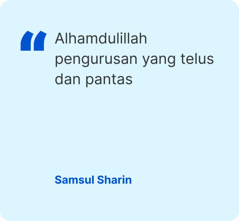 Kalkulator Zakat Selangor customer testimonial