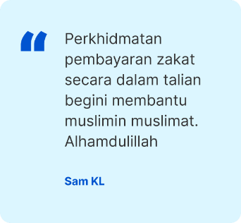Kalkulator Zakat Selangor customer testimonial