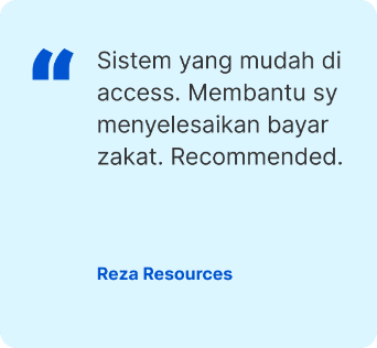 Kalkulator Zakat Selangor customer testimonial