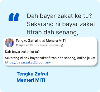 Kalkulator Zakat Selangor customer testimonial