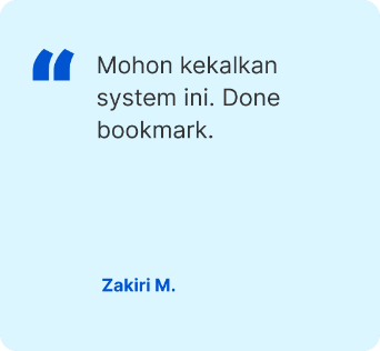 Kalkulator Zakat Selangor customer testimonial